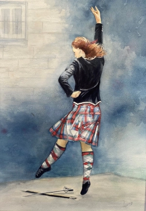 Scottish sword dancer (Sold)